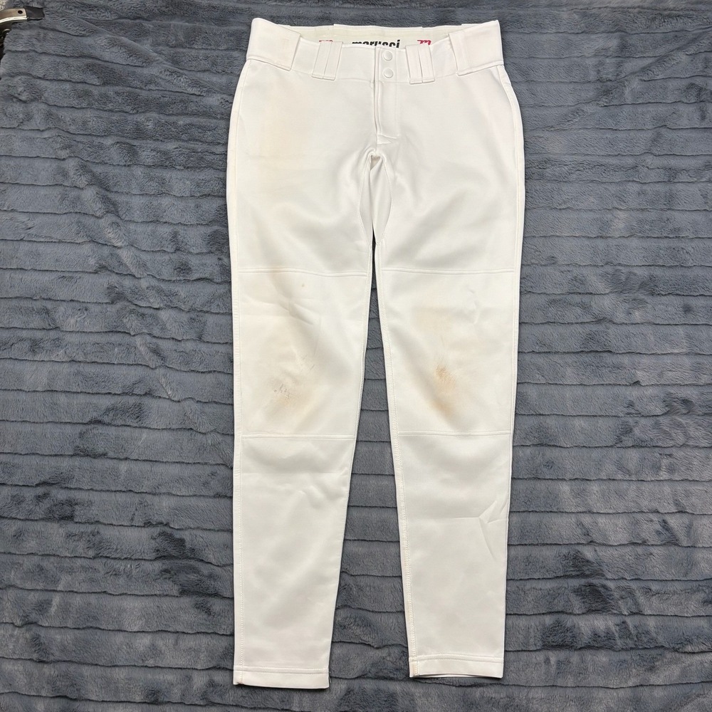 Marucci White Baseball Pants Mens Small Tapered Reinforced Knee Athletic Sport